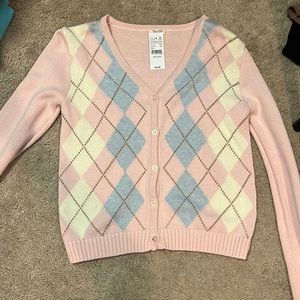 PacSun Sweater | Harlequin print.